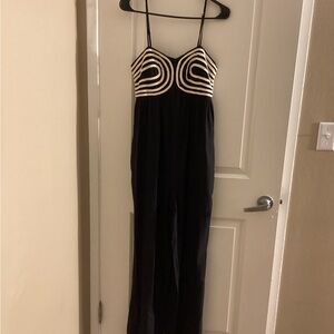 Black and White Strappy Jumpsuit